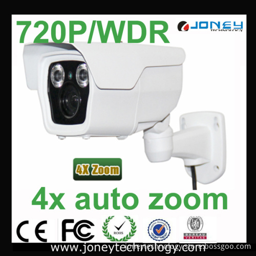 HD 4X Auto Zoom IP Bullet Camera with 720p Resolution
